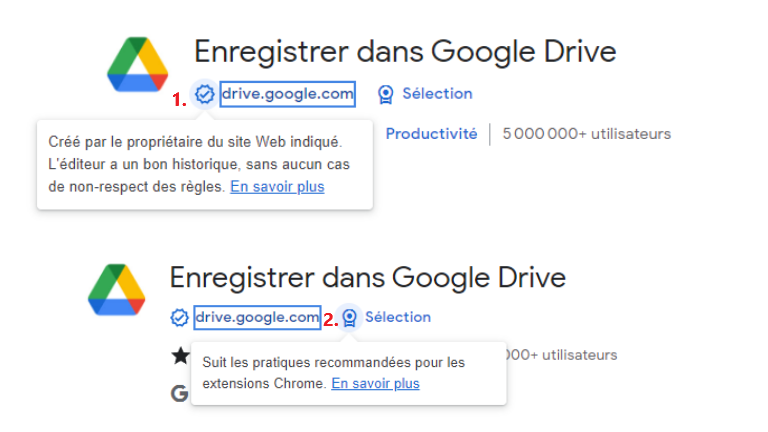 badges certification extension Google Chrome s&eacute;curis&eacute;es