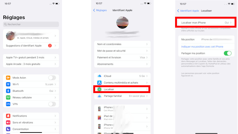 Comment activer localiser iPhone