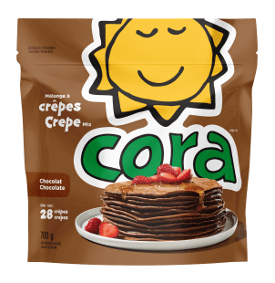 Le paquet de m&eacute;lange &agrave; cr&ecirc;pes nature Cora.