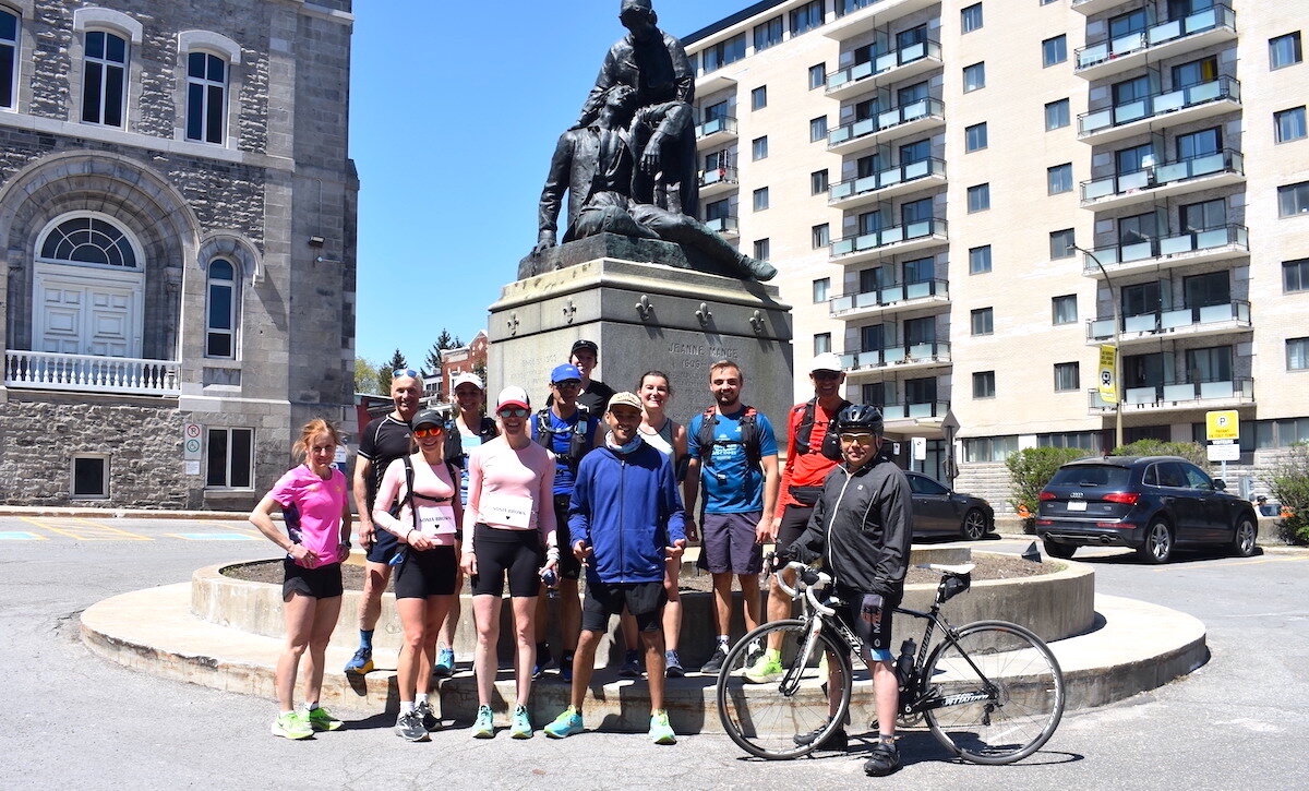 Des coureurs à l'Hôtel Dieu