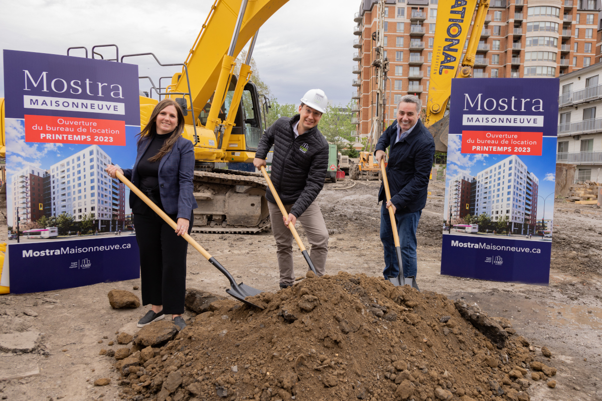 Mélanie Chauvette, Philippe Krivicky et Karim Ahdab, de l’entreprise immobilière Cogir.