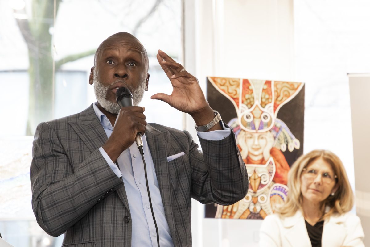 Le médaillé olympique Bruni Surin était le porte-parole de cette 9e édition.