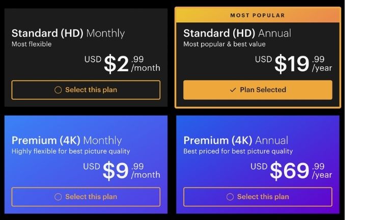 aper&ccedil;u forfaits payants Curiositystream plateforme documentaires