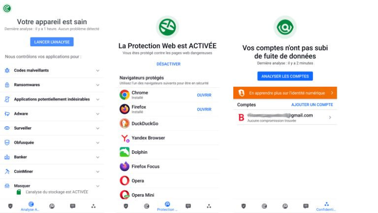 diverses fonctionnalit&eacute;s Bitdefender mobile antivirus iOS Android