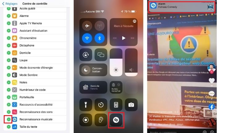 Shazam dans l'app iOS identification musique chanson