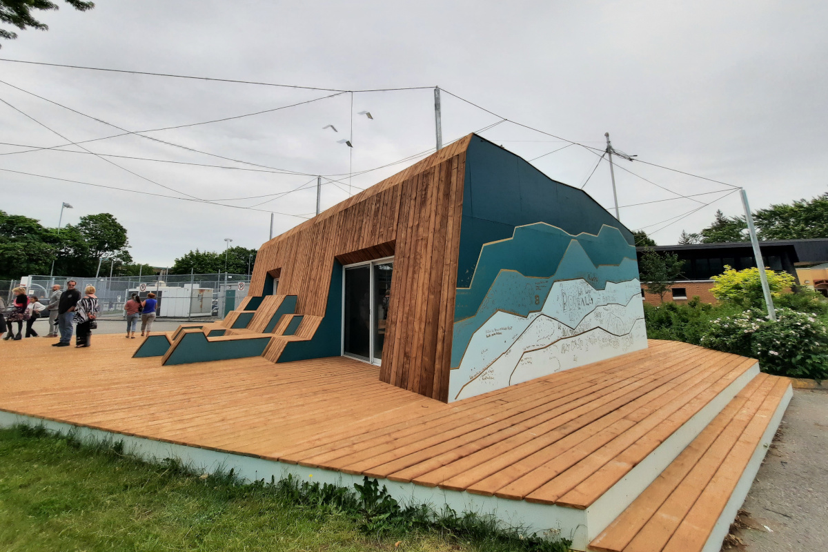 Le Biblioconteneur du parc Le Carignan; l’intérieur reste à meubler.