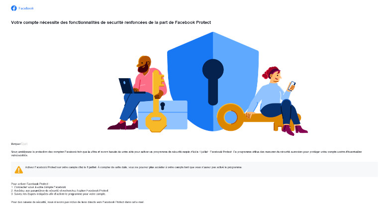 courriel Facebook Protect Security Facebook mail