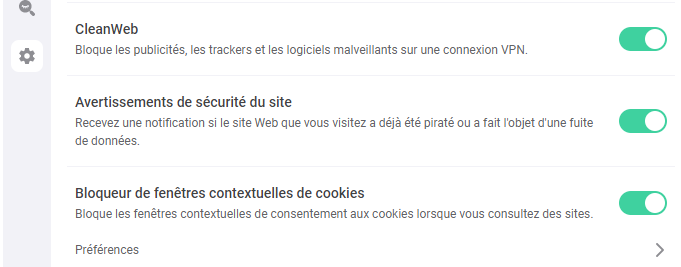 extension Surfshark aper&ccedil;u bloqueur fen&ecirc;tre cookies