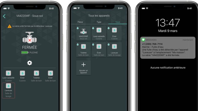 Sinop&eacute; Sedna aper&ccedil;u application accueil notifications