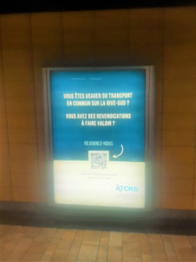 Une publicité de l’ATCRS autorisée par la société en commandite Collectif Média.