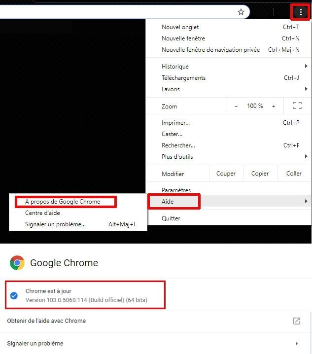 Google Chrome mise a jour version 103.0.5060.114