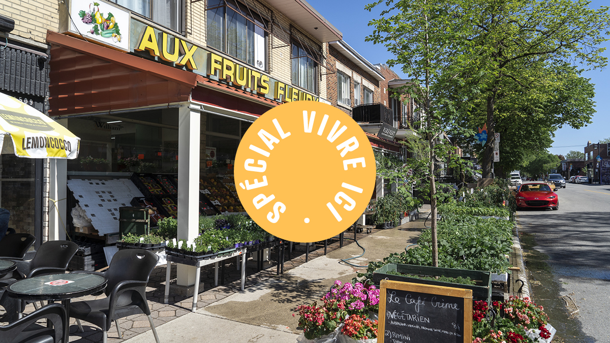 Un fleuriste sur la rue Fleury, dans l'arrondissement Ahuntsic.