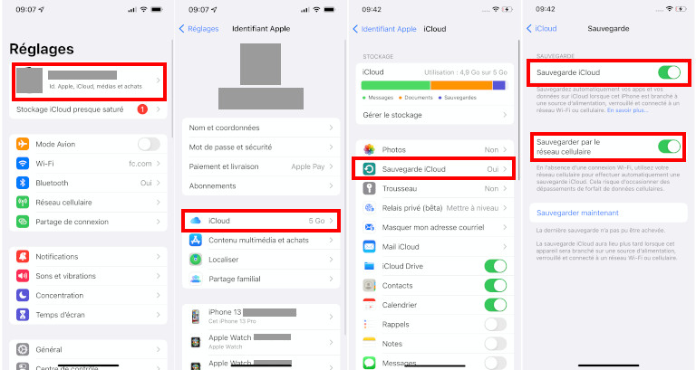 comment sauvegarder information iPhone iPad Apple icloud
