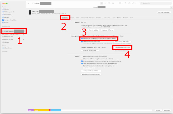 comment sauvegarder information iPhone iPad Apple mac