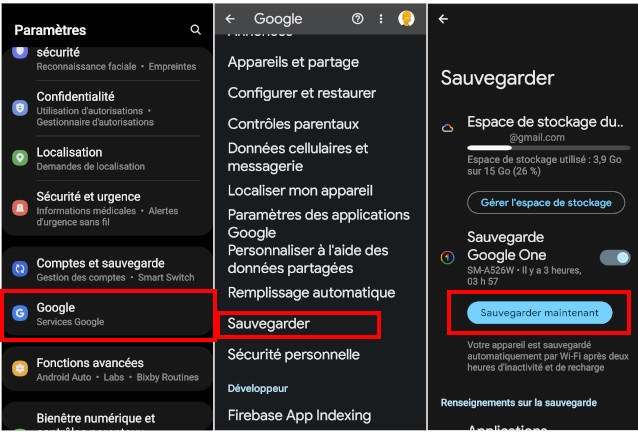 comment sauvegarder information telephone tablette android google drive