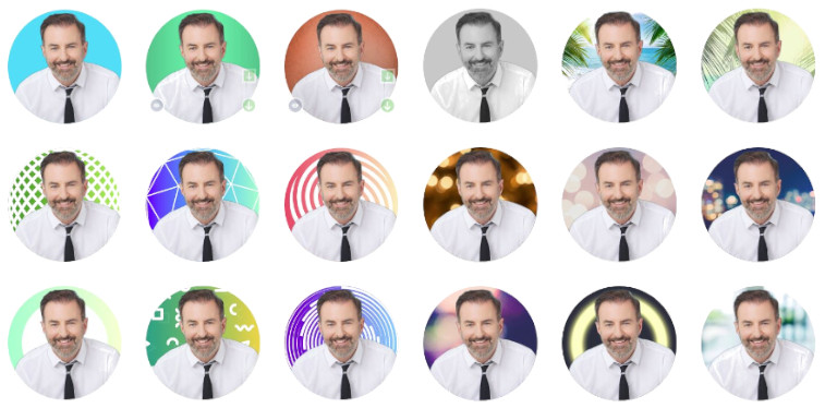 Different option couleur fond photo profil reseau sociaux pic maker