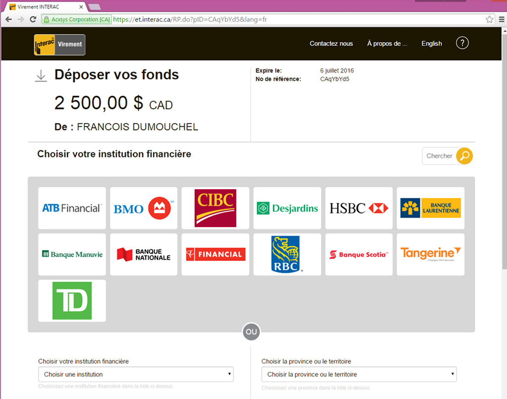 Arnaque virement Interac Arnaque virement Interac