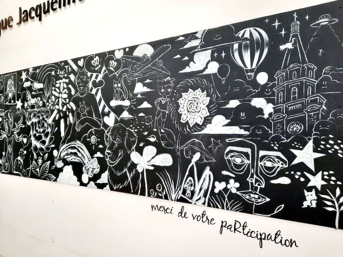 Murale bibliothèque Jacqueline-De Repentigny