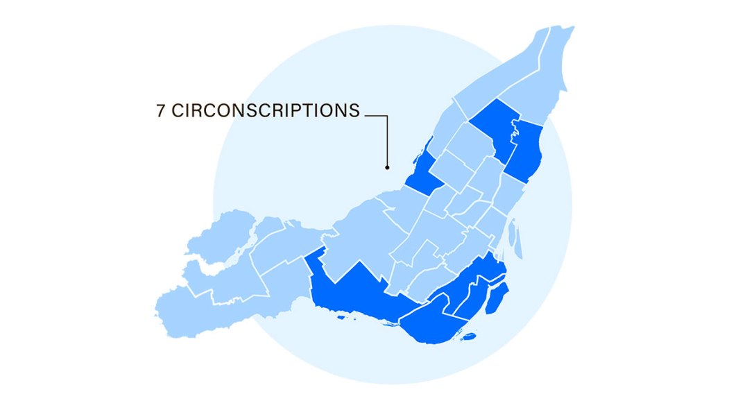 Carte des 7 circonscriptions à surveiller à Montréal pour les élections provinciales 2022