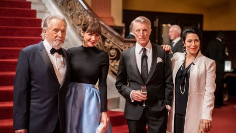 Gilbert Sicotte, Maripier Morin, David La Haye et Claudia Ferri dans une sc&egrave;ne du film "Arlette" 