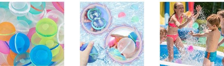 aper&ccedil;u ballons d'eau r&eacute;utilisables &eacute;cologiques enfants familles