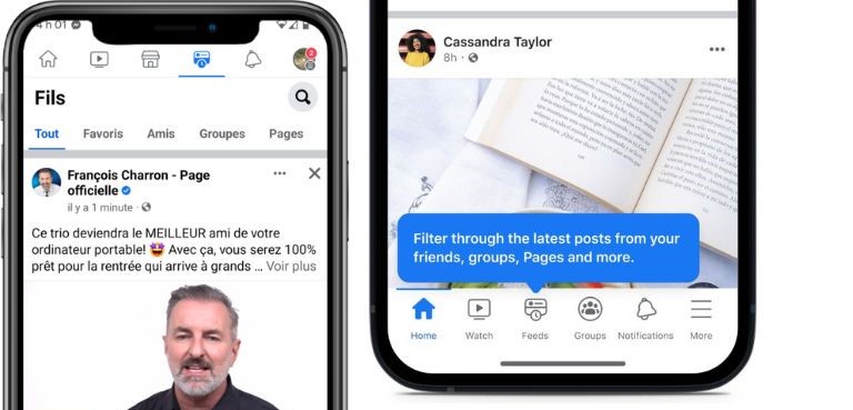 aper&ccedil;u nouvelle section Facebook Fils