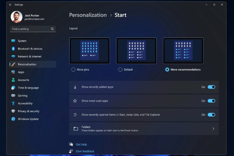 Microsoft Windows 11 22H2 personnalisation Menu D&eacute;marrer
