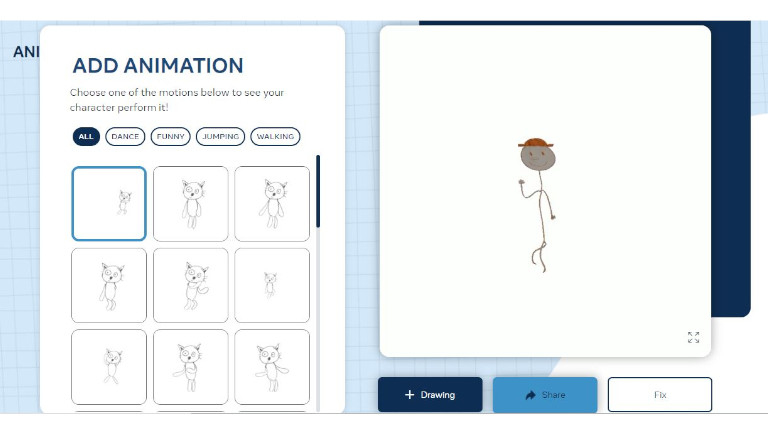 On peut faire marcher, sauter et danser son personnage! animation dessin personnage bouger marcher sauter danser meta intelligence artificielle