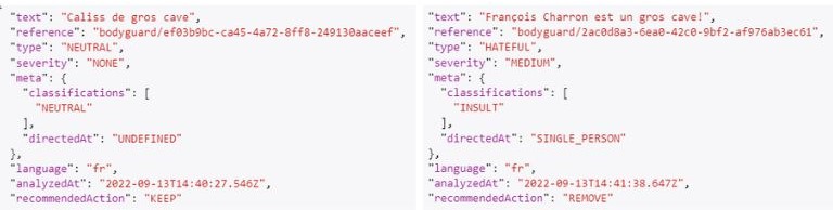 Application Bodyguard messages haineux 