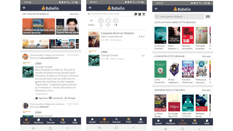 application babelio android ios t&eacute;l&eacute;phone bilbiotheque livres