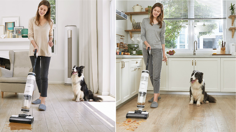 L'aspirateur IFLOOR 4 de Tineco permet de nettoyer autant les dégâts secs que els dégâts humdies sur nos planchers. Aspirateur Sans Fil Tineco iFloor 3