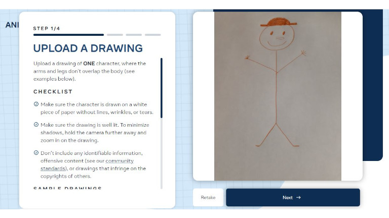 Ensuite, télécharger le dessin de son enfant. étape 2 dessin animé enfant meta intelligence artificielle