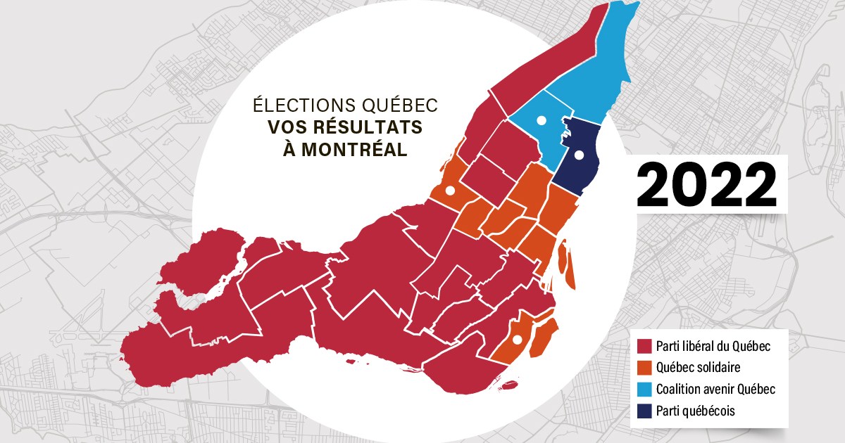[CARTE] Voici les résultats de l'élection sur l'île de Montréal