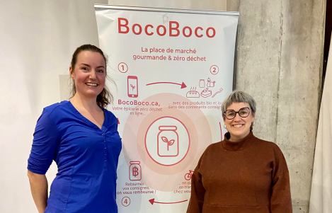 La fondatrice et directrice g&eacute;n&eacute;rale de BocoBoco, Lauren Rochat, et la pr&eacute;sidente-directrice g&eacute;n&eacute;rale de RecycQu&eacute;bec, Sonia&nbsp;Gagn&eacute;