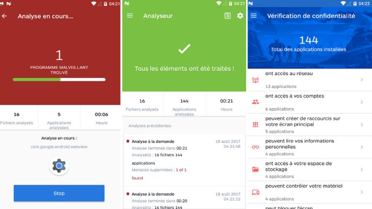 aperçu application mobile Android Malwarebytes