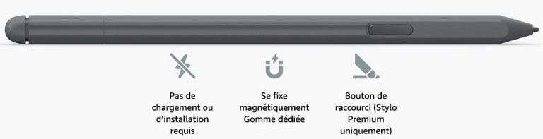 Le crayon vient avec la liseuse Kindle Scribe pour écrire et prendre des notes directement dessus. aperçu crayon inclut Amazon Kindle Scribe