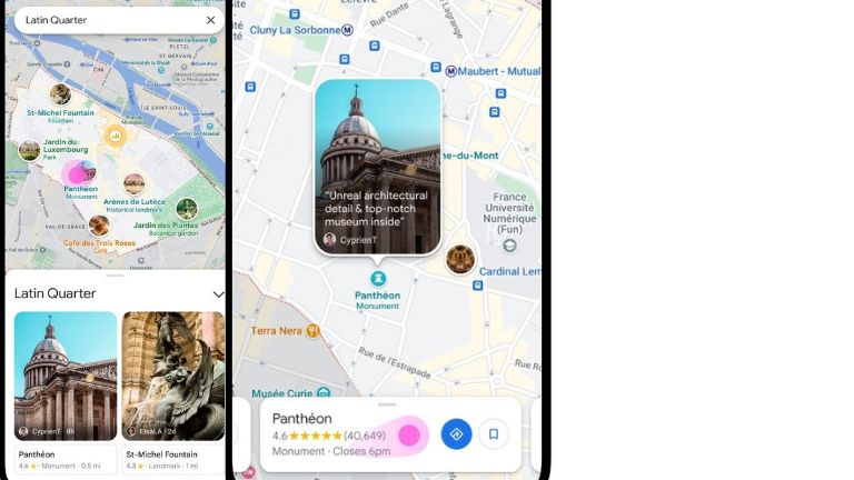 Un aperçu du genre de commentaires qu’on pourra apercevoir grâce à « neighborhood vibe » sur Maps. neighborhood vibes nouvelle fonction google maps