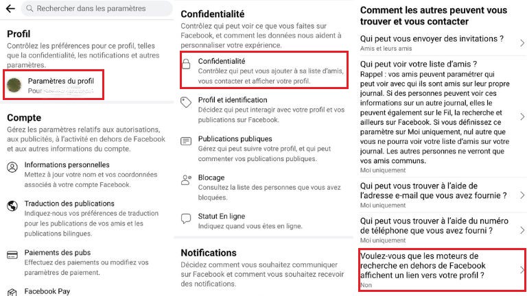 La marche à suivre pour désactiver la fonction sur un téléphone ou une tablette. aperçu comment désactiver recherche dehors facebook téléphone tablette