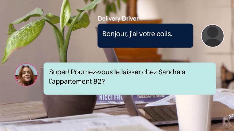 Dès que quelqu’un scanne le code QR, on peut communiquer avec lui en temps réel. aperçu utilisation application QBell SMS