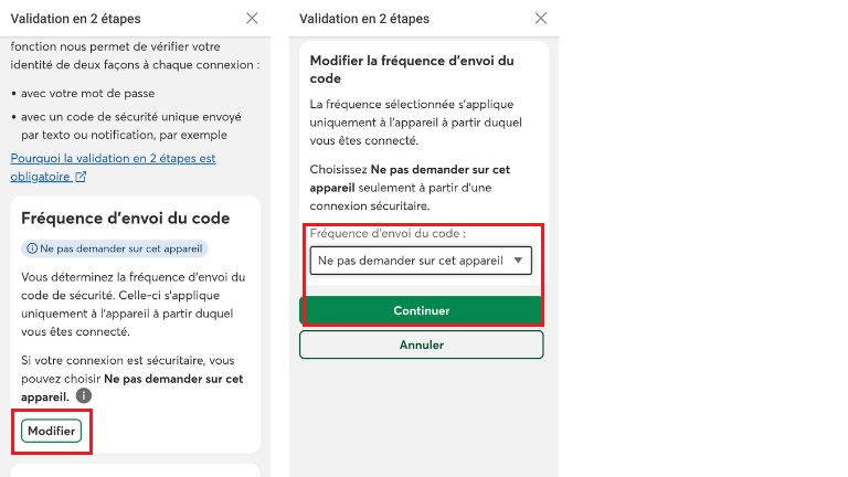comment d&eacute;sactiver 2FA appareil Desjardins Acc&egrave;sd