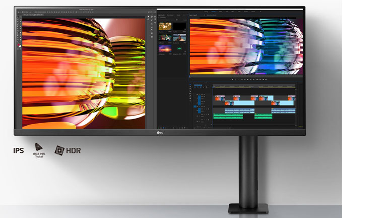 Avec les 34 pouces « UltraWide » du moniteur 34BN780-B de LG, on peut ouvrir plusieurs éléments à la fois. moniteur ajustable ultra large LG multitasking