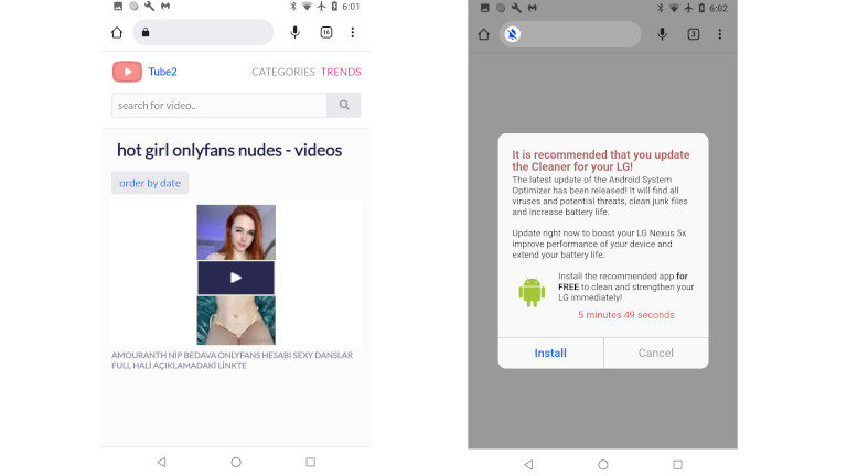 Les applications malveillantes de Mobile Apps Group ouvrent des publicités frauduleuses et des pages d’hameçonnage. Publicité frauduleuses Mobile App Group