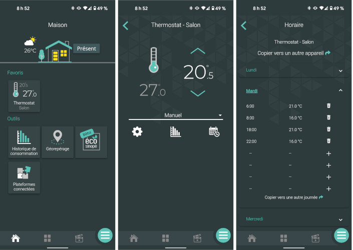 Thermostat intelligent Sinop&eacute; application Neviweb