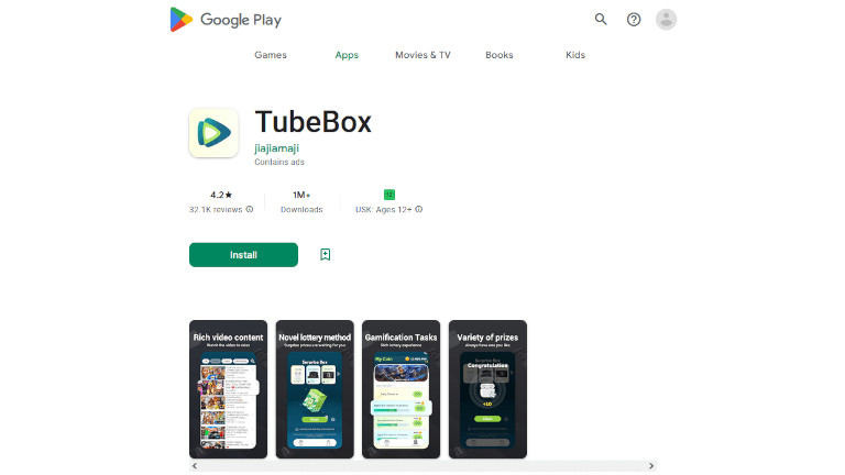 TubeBox application frauduleuse