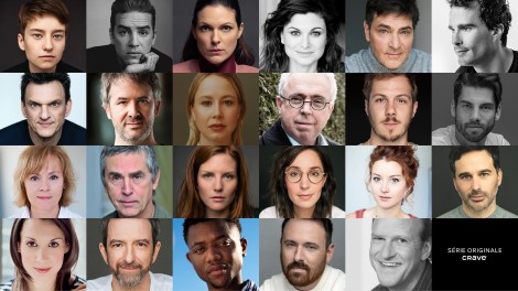 La distribution de la s&eacute;rie D&eacute;sob&eacute;ir. Montage fourni par Bell M&eacute;dia