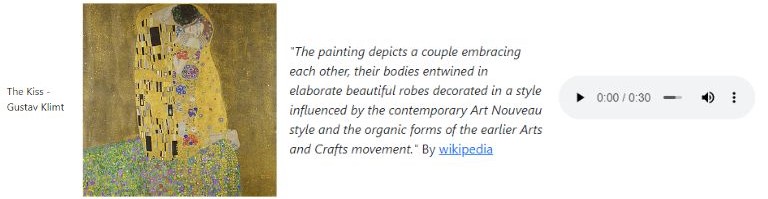 aper&ccedil;u d'une composition musicale &agrave; partir d'une peinture et de sa l&eacute;gende