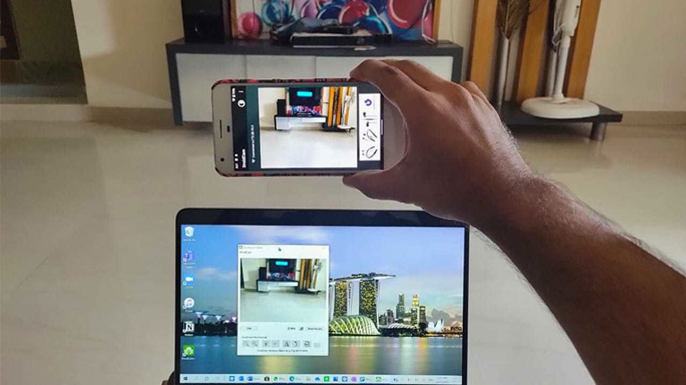 aper&ccedil;u utilisation droidcam webcam Android PC Linux
