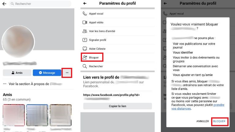 comment bloquer quelqu'un sur Facebook via l'app mobile