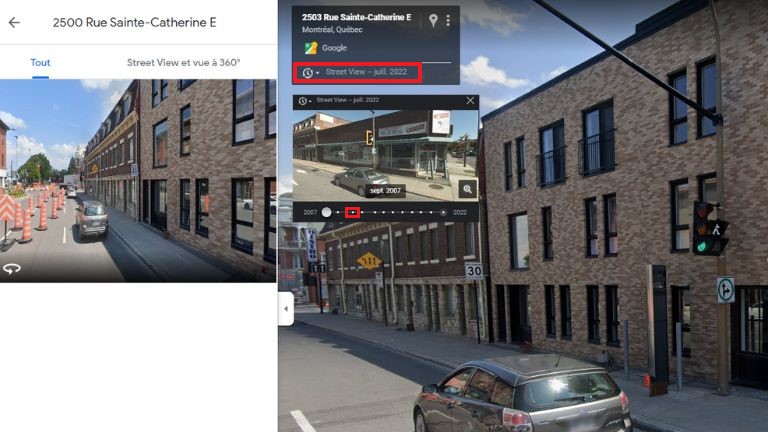 comment retourner dans le pass&eacute; sur google maps street view sur ordinateur