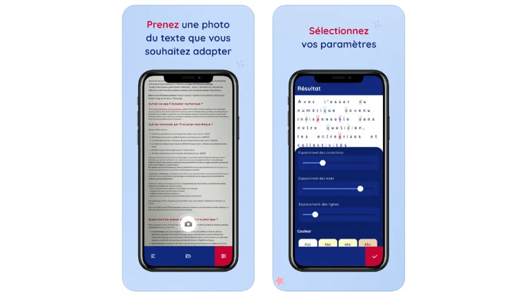 Après avoir pris une photo d'un texte, l'application Mydys rend sa lecture plus facile pour les dyslexiques. MyDys application